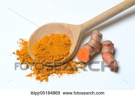 Stock Photo - Turmericpowder and ( Curcuma longa) salsify. Fotosearch