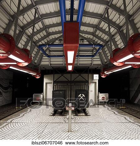 Underground station Bergwerk Consolidation, Gelsenkirchen, Ruhr area, North Rhine-Westphalia, Germany, Europe View Large Photo Image Stock Photograph - Underground station Bergwerk Consolidation, Gelsenkirchen, Ruhr area, North Rhine-Westphalia, Germany, Europe. Fotosearch
