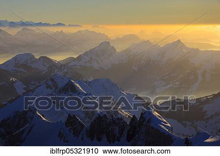 Stock Image - View from Säntis, Appenzell, Switzerland, Europe. Fotosearch