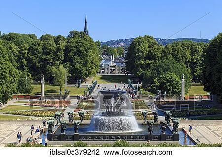 Vigeland Sculpture Park, Vigelandsanlegget, Frognerparken, Frogner, Oslo, Norway, Europe View Large Photo Image Stock Image - Vigeland Sculpture Park, Vigelandsanlegget, Frognerparken, Frogner, Oslo, Norway, Europe. Fotosearch