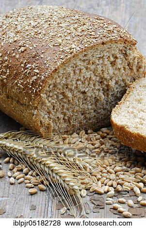Wholemeal bread, sliced, wheat grains (Triticum spec. ), bread View Large Photo Image Stock Photo - Wholemeal bread, sliced, wheat grains (Triticum spec. ), bread. Fotosearch