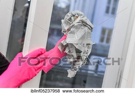 Window cleaning, newsprint View Large Photo Image Stock Photo - Window cleaning, newsprint. Fotosearch