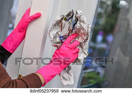 Window cleaning, newsprint View Large Photo Image Stock Photo - Window cleaning, newsprint. Fotosearch