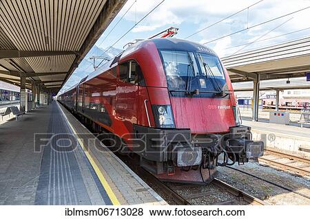 ÖBB RailJet locomotive train station main station Austrian Federal Railways in Innsbruck, Austria, Europe View Large Photo Image Stock Photo - ÖBB RailJet locomotive train station main station Austrian Federal Railways in Innsbruck, Austria, Europe. Fotosearch