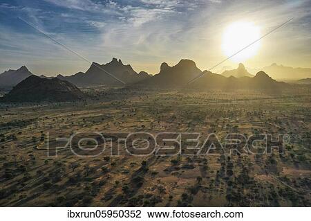 Aerial of beautiful mountain scenery, Sahel, Chad, Africa View Large Photo Image Stock Image - Aerial of beautiful mountain scenery, Sahel, Chad, Africa. Fotosearch