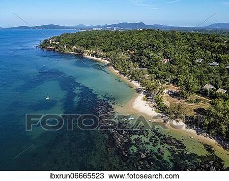 Aerial of the clear waters of Ong Lang beach, island of Phu Quoc, Vietnam, Asia View Large Photo Image Stock Image - Aerial of the clear waters of Ong Lang beach, island of Phu Quoc, Vietnam, Asia. Fotosearch