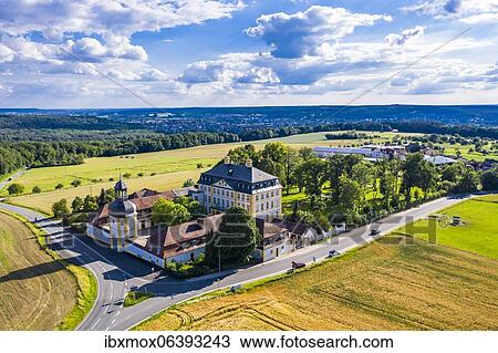 Aerial view, Jägersburg Castle, municipality of Eggolsheim, Franconia, Bavaria, Germany, Europe View Large Photo Image Stock Image - Aerial view, Jägersburg Castle, municipality of Eggolsheim, Franconia, Bavaria, Germany, Europe. Fotosearch