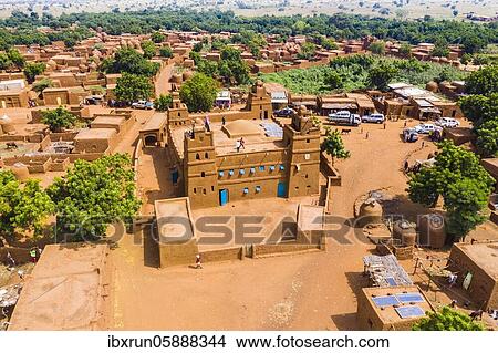 Aerial view, local view, Yama Mosque, Sudano-Sahel Architecture, Yaama, Niger, Africa View Large Photo Image Picture - Aerial view, local view, Yama Mosque, Sudano-Sahel Architecture, Yaama, Niger, Africa. Fotosearch