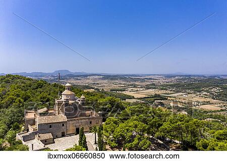 Aerial view, monastery Santuari de Bonany near Petra, Majorca, Balearic Islands, Spain, Europe View Large Photo Image Stock Image - Aerial view, monastery Santuari de Bonany near Petra, Majorca, Balearic Islands, Spain, Europe. Fotosearch