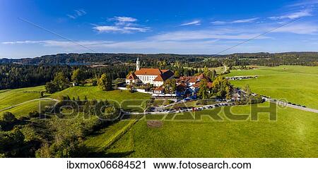 Aerial view of Reutberg Monastery, near Sachsenkam, Upper Bavaria, Bavaria, Germany, Europe View Large Photo Image Stock Image - Aerial view of Reutberg Monastery, near Sachsenkam, Upper Bavaria, Bavaria, Germany, Europe. Fotosearch