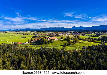 Aerial view of Reutberg Monastery, near Sachsenkam, Upper Bavaria, Bavaria, Germany, Europe View Large Photo Image Stock Photography - Aerial view of Reutberg Monastery, near Sachsenkam, Upper Bavaria, Bavaria, Germany, Europe. Fotosearch