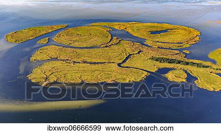 Aerial view of the Small Werder Islands in the National Park Vorpommersche Boddenlandschaft, Baltic Sea, Barth, Zingst, Mecklenburg-Western Pomerania, Germany, Europe View Large Photo Image Stock Photo - Aerial view of the Small Werder Islands in the National Park Vorpommersche Boddenlandschaft, Baltic Sea, Barth, Zingst, Mecklenburg-Western Pomerania, Germany, Europe. Fotosearch
