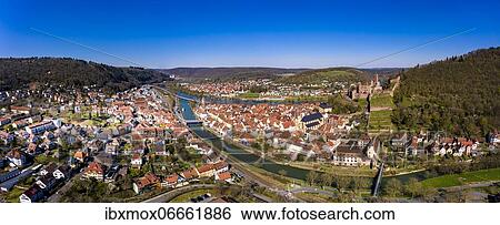 Aerial view, Wertheim with castle, river Main and Tauber, Baden-Württemberg, Germany, Europe View Large Photo Image Stock Photograph - Aerial view, Wertheim with castle, river Main and Tauber, Baden-Württemberg, Germany, Europe. Fotosearch