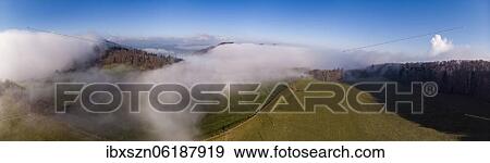 Aerial view Wisner Flue in the fog, Wisen, Solothurn, Switzerland, Europe View Large Photo Image Stock Photo - Aerial view Wisner Flue in the fog, Wisen, Solothurn, Switzerland, Europe. Fotosearch