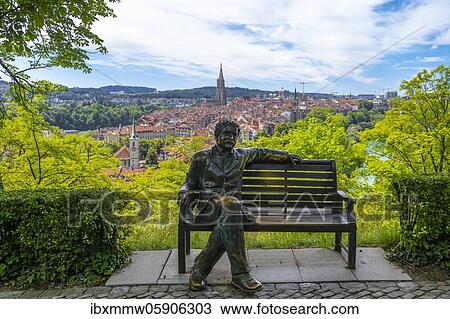 Albert Einstein, bronze figure by Le Passioni, view from the rose garden to the old town, Bern Cathedral, district Nydegg, Bern, canton Bern, Switzerland, Europe View Large Photo Image Stock Image - Albert Einstein, bronze figure by Le Passioni, view from the rose garden to the old town, Bern Cathedral, district Nydegg, Bern, canton Bern, Switzerland, Europe. Fotosearch