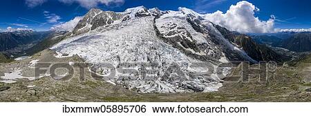Alpine panorama, 360° panorama, La Jonction, glacier tongue, Glacier des Bossons meets Glacier de Taconnaz, summit of Aiguille du Midi, Mont Maudit, Mont Blanc and Aiguille de Bionnassay, Chamonix, Haute-Savoie, France, Europe View Large Photo Image Stock Photograph - Alpine panorama, 360° panorama, La Jonction, glacier tongue, Glacier des Bossons meets Glacier de Taconnaz, summit of Aiguille du Midi, Mont Maudit, Mont Blanc and Aiguille de Bionnassay, Chamonix, Haute-Savoie, France, Europe. Fotosearch