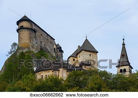 Stock Image - Arvaburg or Oravsky hrad, Oravsky Podzamok, Orava region, Slovakia, Europe. Fotosearch