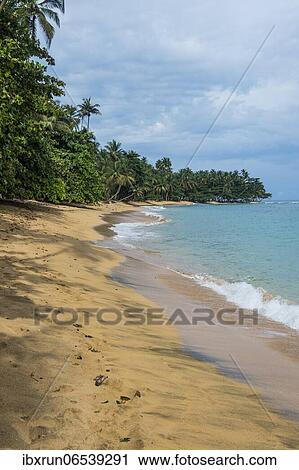 Beach Praia do Inhame, south coast of Sao Tome, Sao Tome and Principe, Atlantic ocean, Africa View Large Photo Image Stock Image - Beach Praia do Inhame, south coast of Sao Tome, Sao Tome and Principe, Atlantic ocean, Africa. Fotosearch