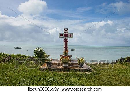 Christian cross on the lagoon of Wallis, Wallis and Futuna, Oceania View Large Photo Image Stock Photo - Christian cross on the lagoon of Wallis, Wallis and Futuna, Oceania. Fotosearch