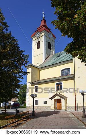 Stock Photo - Church of St. Francis of Assisi, Detva, Pohronie Region, Slovakia, Europe. Fotosearch