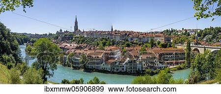 Stock Photo - City view, view of the old town, Bern Cathedral, Nydegg district, River Aare, Bern, Canton of Bern, Switzerland, Europe. Fotosearch