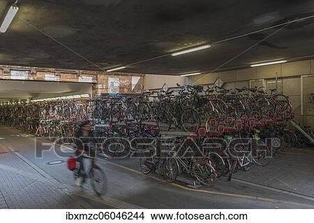Conversion of a former underpass into a parking garage for bicycles, Münster, North Rhine-Westphalia, Germany, Europe View Large Photo Image Picture - Conversion of a former underpass into a parking garage for bicycles, Münster, North Rhine-Westphalia, Germany, Europe. Fotosearch