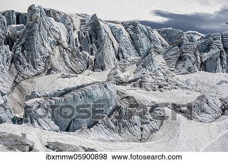 Stock Photo - Crevasses at the Glacier du Tour, glaciers, high alpine landscape, Chamonix, Haute-Savoie, France, Europe. Fotosearch