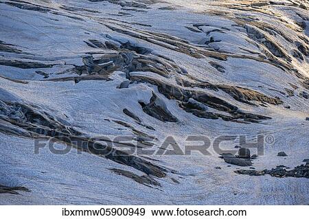Stock Photo - Crevasses at the Glacier du Tour, glaciers, high alpine landscape, Chamonix, Haute-Savoie, France, Europe. Fotosearch