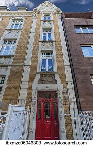 Decorative residential house in Art Nouveau style from 1904, Kreuzviertel, Münster, North Rhine-Westphalia, Germany, Europe View Large Photo Image Stock Image - Decorative residential house in Art Nouveau style from 1904, Kreuzviertel, Münster, North Rhine-Westphalia, Germany, Europe. Fotosearch