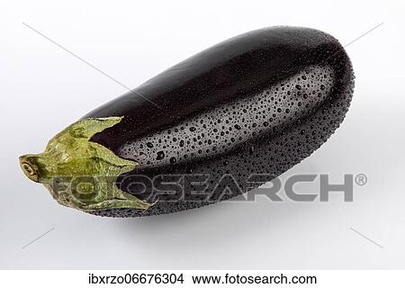 Eggplant with water droplets, white background View Large Photo Image Picture - Eggplant with water droplets, white background. Fotosearch
