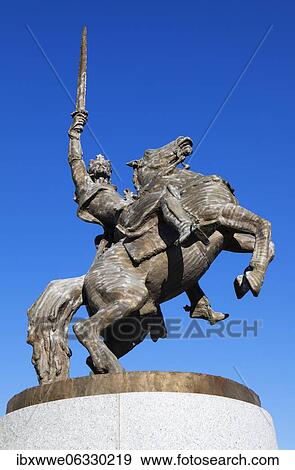 Stock Photo - Equestrian statue of king Svatopluk, Bratislava Castle, Bratislava, Slovakia, Europe. Fotosearch