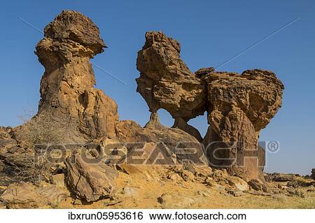 Eroded, fissured Rock formations, Ennedi plateau, Chad, Africa View Large Photo Image Stock Photograph - Eroded, fissured Rock formations, Ennedi plateau, Chad, Africa. Fotosearch