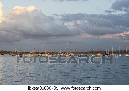 Evening atmosphere, anchored sailboats, Lake Constance, Allensbach, Baden-Württemberg, Germany, Europe View Large Photo Image Stock Photography - Evening atmosphere, anchored sailboats, Lake Constance, Allensbach, Baden-Württemberg, Germany, Europe. Fotosearch