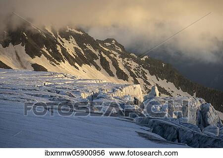 Evening mood, Crevasses at the Glacier du Tour, Glacier, High alpine landscape, Chamonix, Haute-Savoie, France, Europe View Large Photo Image Stock Photograph - Evening mood, Crevasses at the Glacier du Tour, Glacier, High alpine landscape, Chamonix, Haute-Savoie, France, Europe. Fotosearch