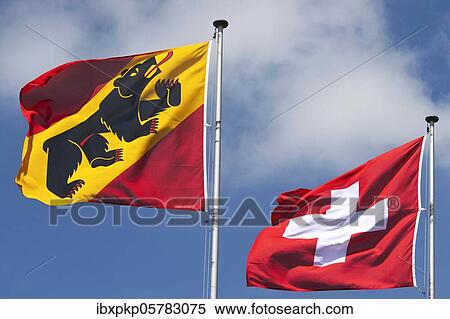 Flags of the city and canton of Bern and Swiss flag in the wind, Switzerland, Europe View Large Photo Image Stock Photography - Flags of the city and canton of Bern and Swiss flag in the wind, Switzerland, Europe. Fotosearch