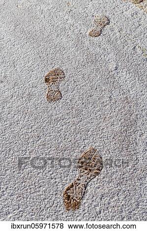 Footsteps in the salt crust at the shores of Ounianga kebir part of the the Unesco sight Ounianga lakes, northern Chad, Africa View Large Photo Image Stock Photo - Footsteps in the salt crust at the shores of Ounianga kebir part of the the Unesco sight Ounianga lakes, northern Chad, Africa. Fotosearch