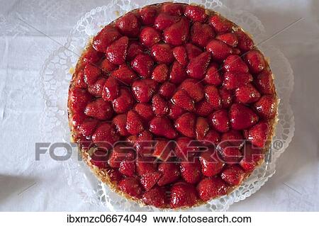 Fresh strawberry cake View Large Photo Image Stock Photo - Fresh strawberry cake. Fotosearch
