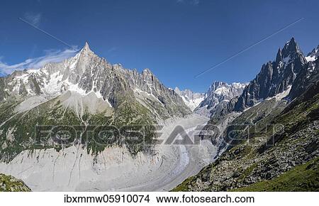 Glacier tongue Mer de Glace, rear Grandes Jorasses, Mont Blanc massif, Chamonix, France, Europe View Large Photo Image Picture - Glacier tongue Mer de Glace, rear Grandes Jorasses, Mont Blanc massif, Chamonix, France, Europe. Fotosearch