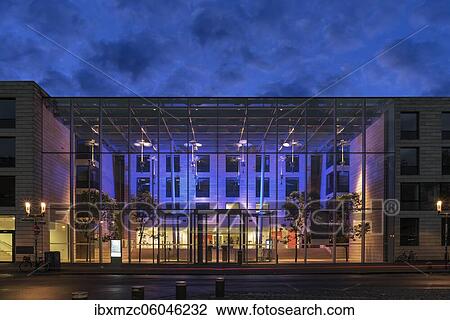 Illuminated facade of the district government Münster at blue hour, Münster, North Rhine-Westphalia, Germany, Europe View Large Photo Image Stock Image - Illuminated facade of the district government Münster at blue hour, Münster, North Rhine-Westphalia, Germany, Europe. Fotosearch