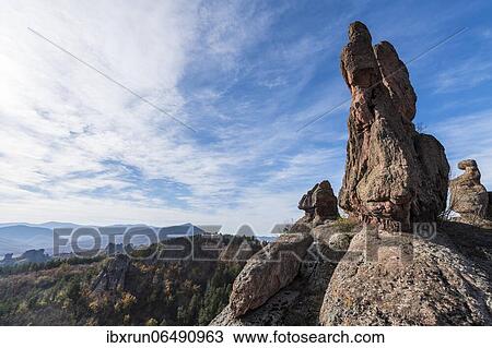 Stock Image - Kaleto Rock Fortress, overlook over the rock formations, Belogradchik, Bulgaria, Europe. Fotosearch