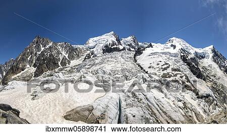 La Jonction, glacier tongue, Glacier des Bossons meets Glacier de Taconnaz, summit of Aiguille du Midi, Mont Maudit, Mont Blanc and Aiguille de Bionnassay, Chamonix, Haute-Savoie, France, Europe View Large Photo Image Stock Image - La Jonction, glacier tongue, Glacier des Bossons meets Glacier de Taconnaz, summit of Aiguille du Midi, Mont Maudit, Mont Blanc and Aiguille de Bionnassay, Chamonix, Haute-Savoie, France, Europe. Fotosearch