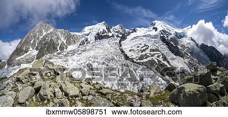 La Jonction, glacier tongue, Glacier des Bossons meets Glacier de Taconnaz, summit of Aiguille du Midi, Mont Maudit, Mont Blanc and Aiguille de Bionnassay, Chamonix, Haute-Savoie, France, Europe View Large Photo Image Stock Image - La Jonction, glacier tongue, Glacier des Bossons meets Glacier de Taconnaz, summit of Aiguille du Midi, Mont Maudit, Mont Blanc and Aiguille de Bionnassay, Chamonix, Haute-Savoie, France, Europe. Fotosearch