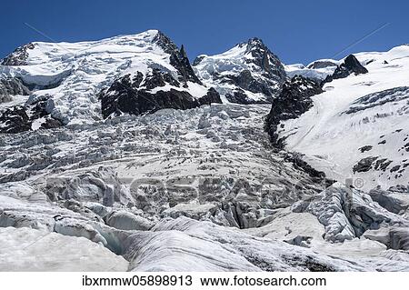 La Jonction, glacier tongue, Glacier des Bossons meets Glacier de Taconnaz, summit of Mont Maudit and Mont Blanc, Chamonix, Haute-Savoie, France, Europe View Large Photo Image Stock Image - La Jonction, glacier tongue, Glacier des Bossons meets Glacier de Taconnaz, summit of Mont Maudit and Mont Blanc, Chamonix, Haute-Savoie, France, Europe. Fotosearch