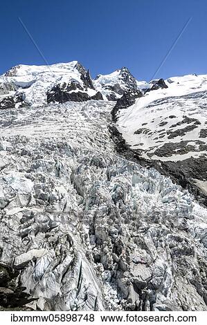 La Jonction, glacier tongue, Glacier des Bossons meets Glacier de Taconnaz, Mont Maudit, Chamonix, Haute-Savoie, France, Europe View Large Photo Image Stock Photo - La Jonction, glacier tongue, Glacier des Bossons meets Glacier de Taconnaz, Mont Maudit, Chamonix, Haute-Savoie, France, Europe. Fotosearch