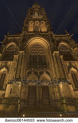 Late Gothic church St. Lamberti in evening light, Münster, North Rhine-Westphalia, Germany, Europe View Large Photo Image Stock Image - Late Gothic church St. Lamberti in evening light, Münster, North Rhine-Westphalia, Germany, Europe. Fotosearch