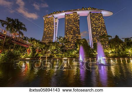 Marina Bay Sands Hotel at night, Singapore, Asia View Large Photo Image Stock Image - Marina Bay Sands Hotel at night, Singapore, Asia. Fotosearch