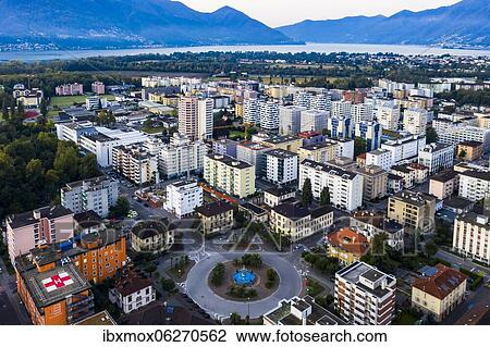 Morning aerial view, Locarno, Lake Maggiore, Ticino, Switzerland, Europe View Large Photo Image Stock Image - Morning aerial view, Locarno, Lake Maggiore, Ticino, Switzerland, Europe. Fotosearch