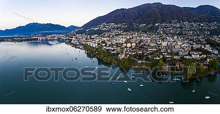Morning aerial view, Locarno, Lake Maggiore, Ticino, Switzerland, Europe View Large Photo Image Stock Photo - Morning aerial view, Locarno, Lake Maggiore, Ticino, Switzerland, Europe. Fotosearch