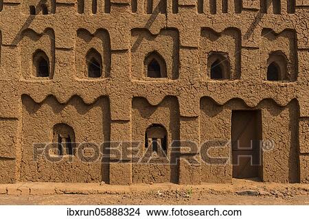 Picture - Mosque, Hausa architecture mosque, Yaama, Niger, Africa. Fotosearch