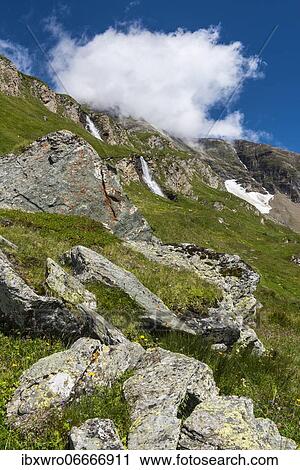 Mountain meadow at the river of the Großglockner, mountain, alps, waterfall, Hohe Tauern National Park, Austria, Europe View Large Photo Image Stock Image - Mountain meadow at the river of the Großglockner, mountain, alps, waterfall, Hohe Tauern National Park, Austria, Europe. Fotosearch